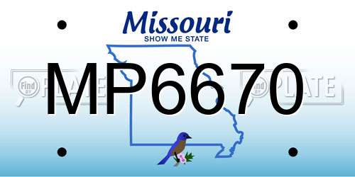 MP6670 Missouri License Plate