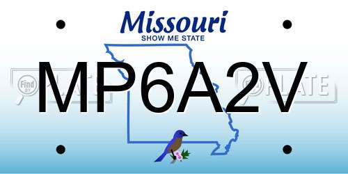 MP6A2V Missouri License Plate