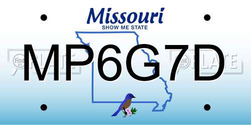 MP6G7D Missouri License Plate