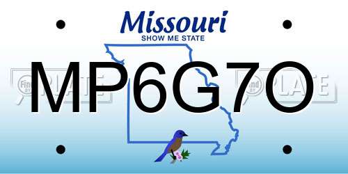 MP6G7O Missouri License Plate