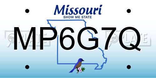 MP6G7Q Missouri License Plate
