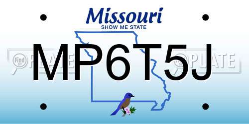 MP6T5J Missouri License Plate