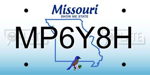 MP6Y8H Missouri License Plate