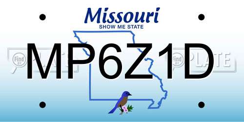 MP6Z1D Missouri License Plate