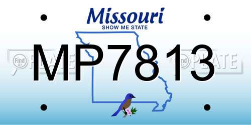 MP7813 Missouri License Plate