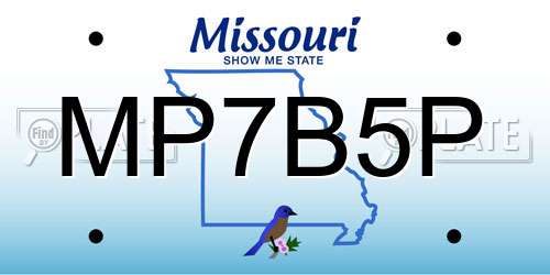 MP7B5P Missouri License Plate
