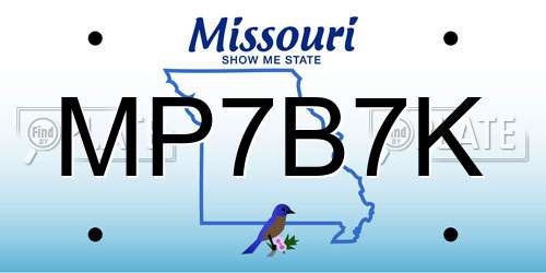 MP7B7K Missouri License Plate