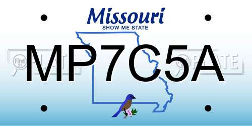 MP7C5A Missouri License Plate