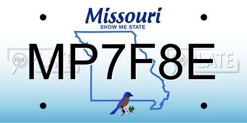 MP7F8E Missouri License Plate