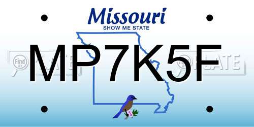 MP7K5F Missouri License Plate