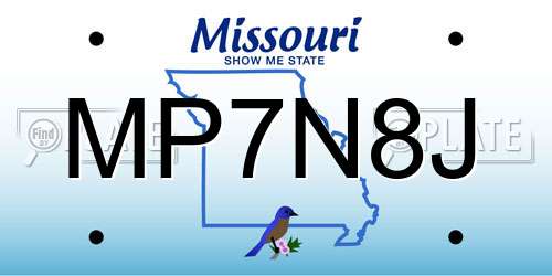 MP7N8J Missouri License Plate