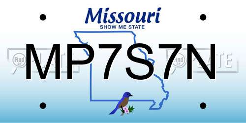 MP7S7N Missouri License Plate