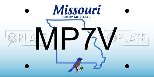 MP7V Missouri License Plate