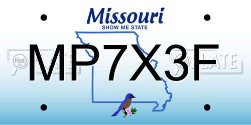 MP7X3F Missouri License Plate