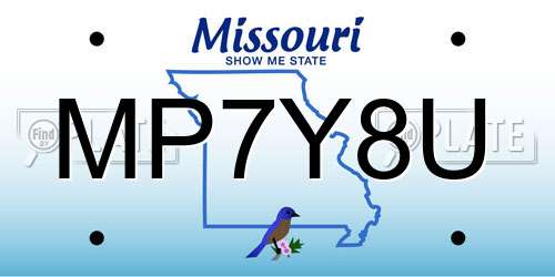 MP7Y8U Missouri License Plate