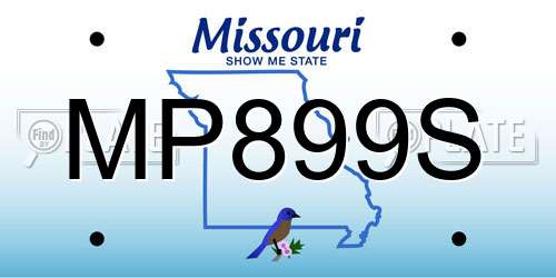 MP899S Missouri License Plate