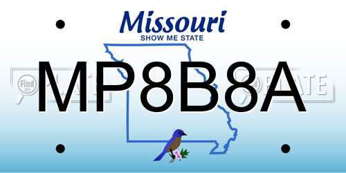 MP8B8A Missouri License Plate