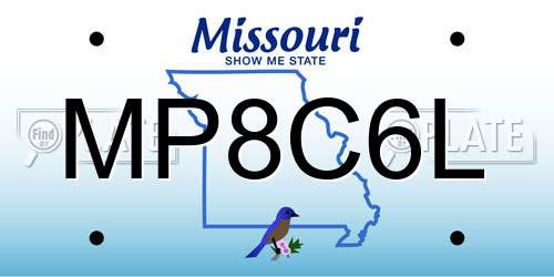 MP8C6L Missouri License Plate
