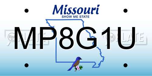 MP8G1U Missouri License Plate