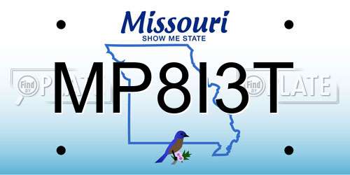 MP8I3T Missouri License Plate