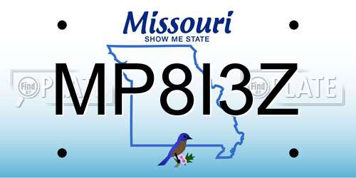 MP8I3Z Missouri License Plate