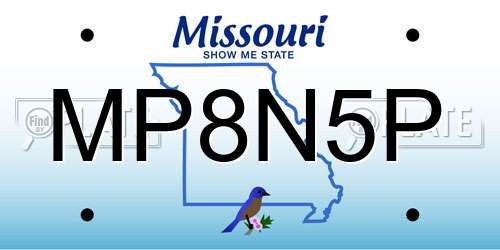 MP8N5P Missouri License Plate