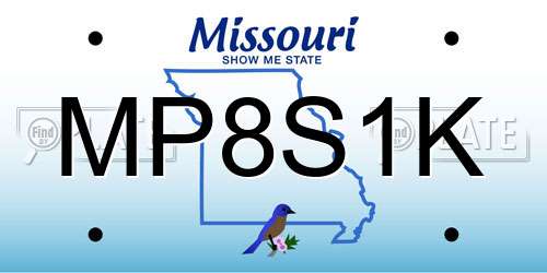 MP8S1K Missouri License Plate