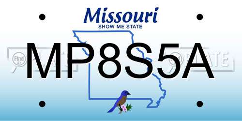 MP8S5A Missouri License Plate