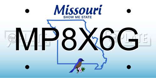 MP8X6G Missouri License Plate