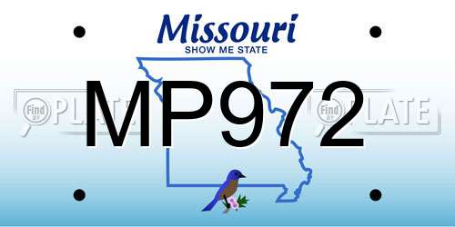 MP972 Missouri License Plate