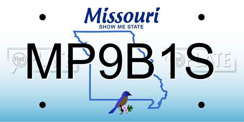 MP9B1S Missouri License Plate