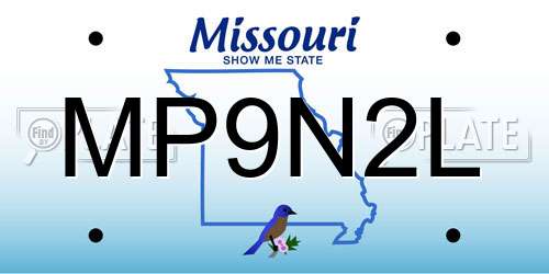 MP9N2L Missouri License Plate