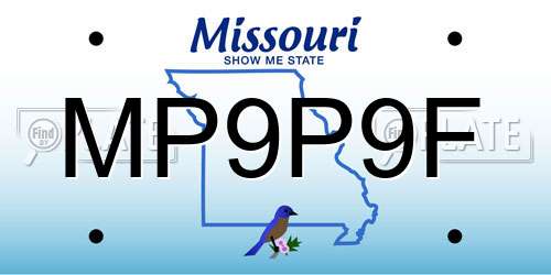 MP9P9F Missouri License Plate