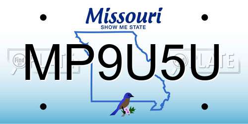 MP9U5U Missouri License Plate