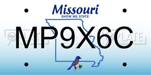 MP9X6C Missouri License Plate