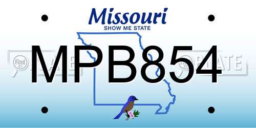 MPB854 Missouri License Plate