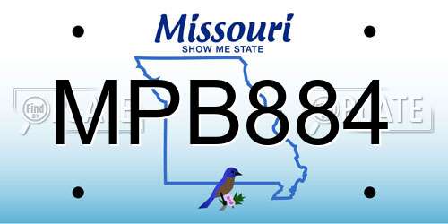 MPB884 Missouri License Plate