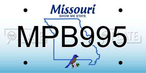 MPB995 Missouri License Plate