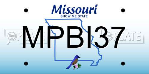 MPBI37 Missouri License Plate
