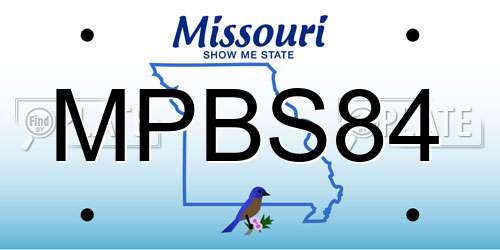 MPBS84 Missouri License Plate