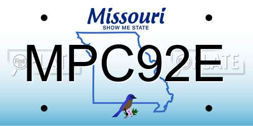 MPC92E Missouri License Plate