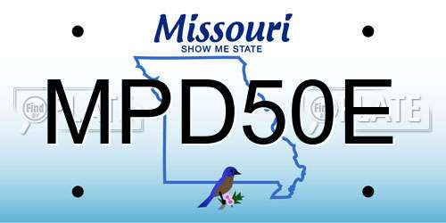 MPD50E Missouri License Plate