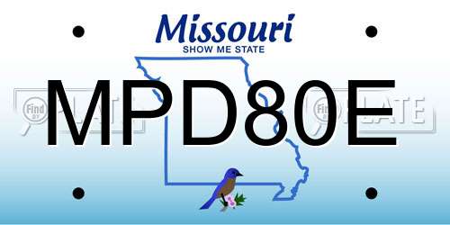 MPD80E Missouri License Plate