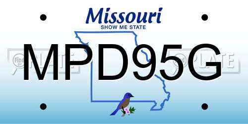 MPD95G Missouri License Plate