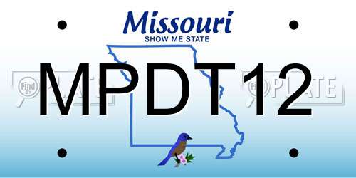 MPDT12 Missouri License Plate