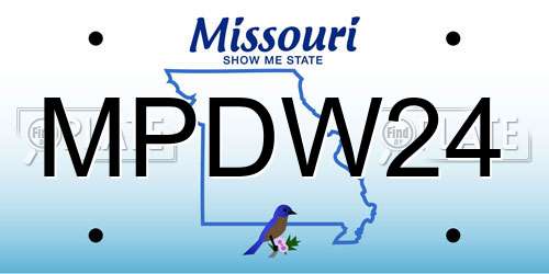 MPDW24 Missouri License Plate