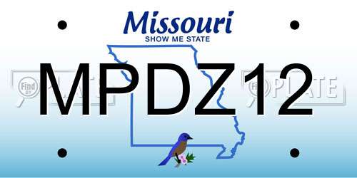 MPDZ12 Missouri License Plate