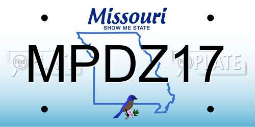 MPDZ17 Missouri License Plate