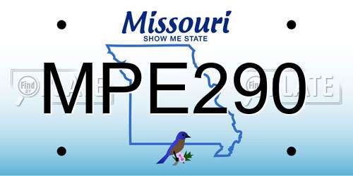 MPE290 Missouri License Plate