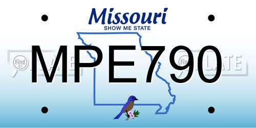 MPE790 Missouri License Plate